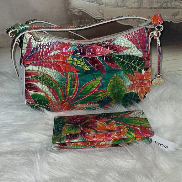 Brahmin Shayna Utopia Print Crossbody Bag & Ady Wallet NWT SELLING AS A SET - Picture 2 of 14